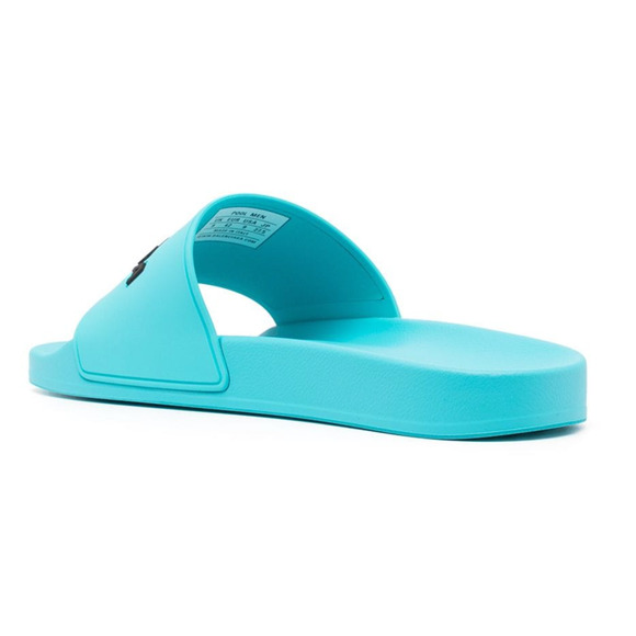 Balenciaga Turquoise Blue Rubber Black Logo Slide Pool Sandal Flip Flop 43 10 - Picture 8 of 12